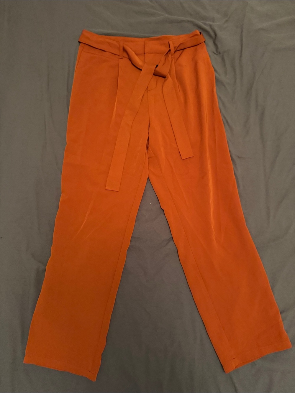 Forever 21 Rust-Orange Wide Leg Tie-Waist Pants